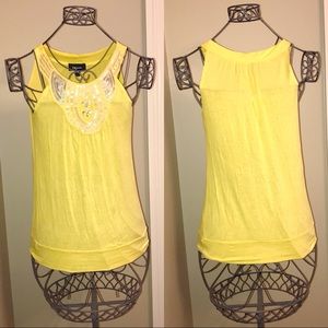 “Banana Pudding” 🍌 Sequined Bright Yellow Top